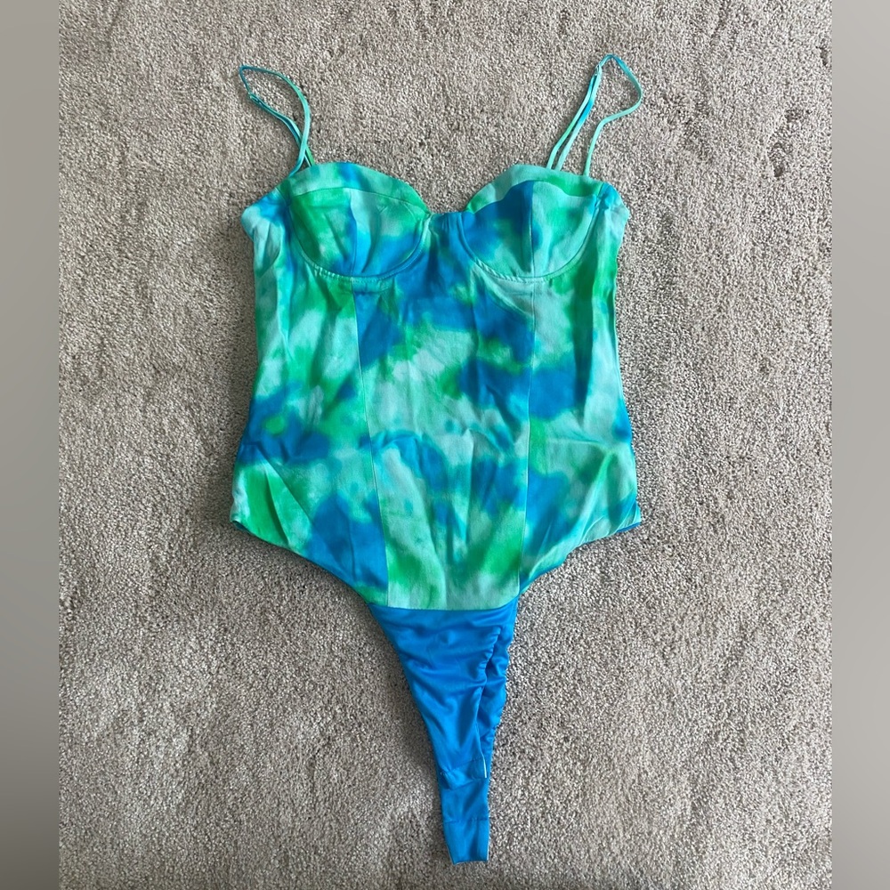 Zara Vibrant Green and Blue Bodysuit